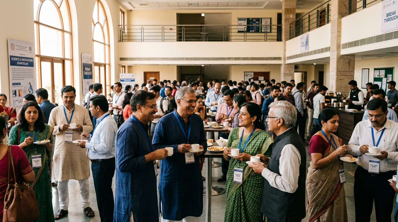 Indian Researchers and Faculty Members Networking in Academic Hall